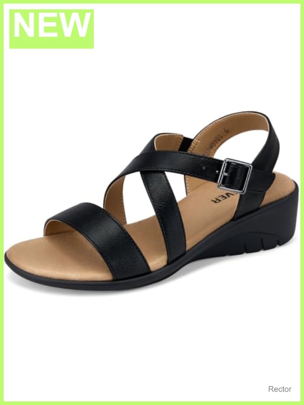 Wedge Sandals Low Heel PU Leather Ankle Strap Dressy Comfortable Walking
